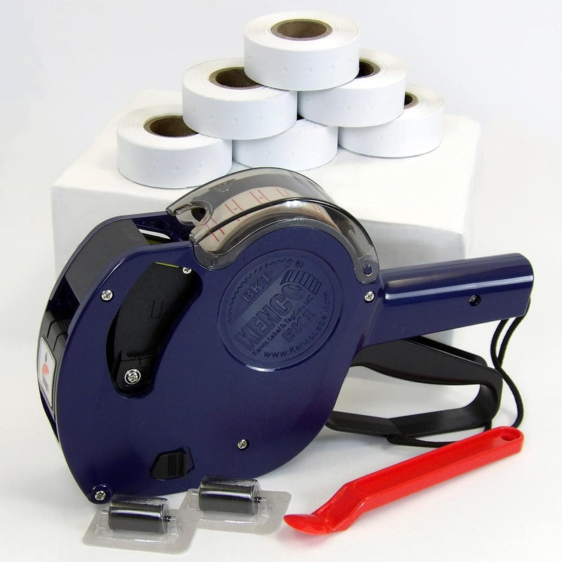 KENCO BK 1 Line Price Gun Kit - Includes 6,000 Labels, 2 Ink Rollers, Label Scraper - 8 Digit Labeler for Pricing, Dating, and Coding (BK-1 KIT Standard) - Image 1